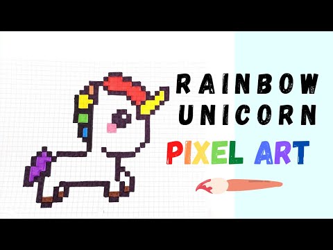 Pixel Art - How to Draw a RAINBOW UNICORN!