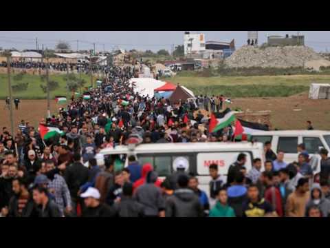 Palestinians mass in thousands for protest at Gaza-Israel border