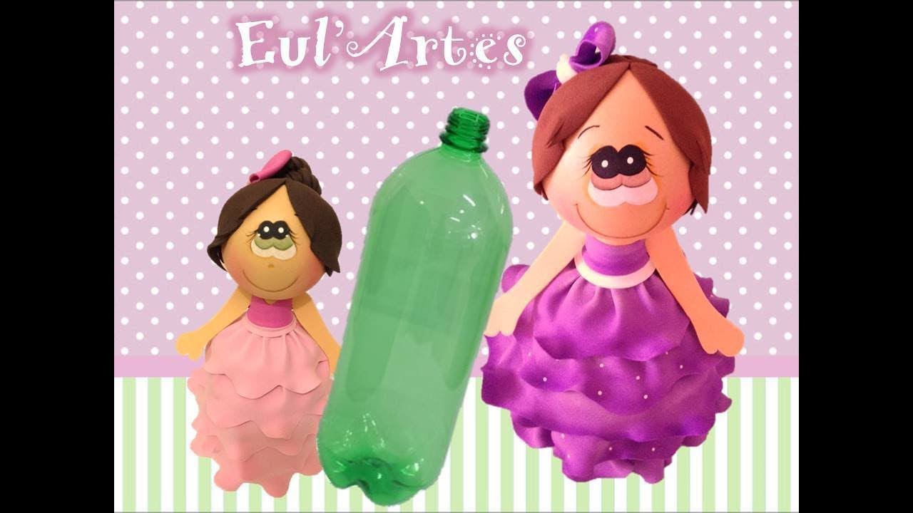 Aprenda como fazer uma boneca na garrafa PET - Eula Paz Eul'Artes