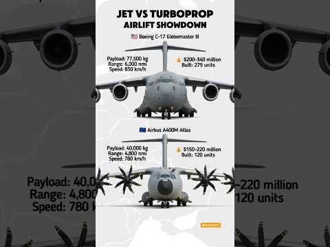 C-17 Globemaster III vs A400M Atlas | Jet vs Turboprop Airlift Showdown🔥