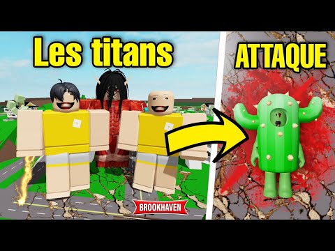 CACTUS AND THE ATTACK ON TITAN ON BROOKHAVEN (THING GETS WRONG)! ROBLOX - BROOKHAVEN RP