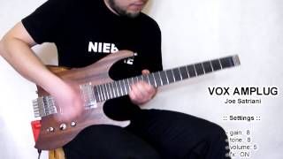 Video thumbnail for VOX AMPLUG Joe Satriani :: Demo on Hufschmid Headless guitar by Darek Wawrzyniak (Darius Wave)