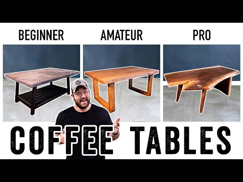 3 LEVELS of Coffee Tables -DIY to PRO Build