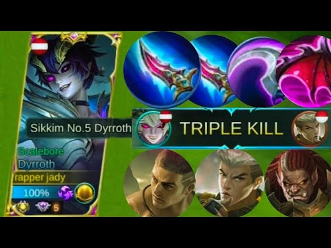 DYRROTH BURST BUILD TO DESTROY THIS 3 ANNOYING HEROES |  BEST ONE SHOT BUILD | MLBB