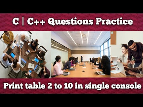 Learn 8 C Programming Questions Practice Table 2 3 4 5 6 7 8 9 10 in ...