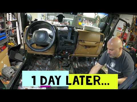 Installing Kilmat Sound Deadening Material in Jeep Wrangler TJ, with Before & After Sound Test