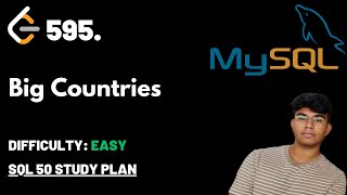 YouTube video 'Big Countries | LeetCode 595 | SQL | SQL 50 study plan'