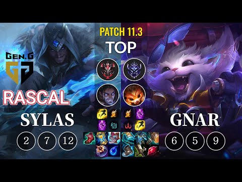GEN Rascal Sylas vs Gnar Top - KR Patch 11.3
