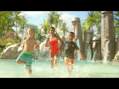 Young children running through pool at The Universal Orlando Resort