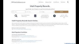 Utah Property Records (Search Online By Name and Real Estate Address).