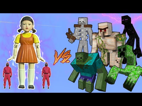 Squid Games Vs. Mutant Monsters in Minecraft