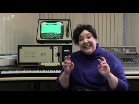 Kate Bush and the Fairlight CMI at Keele University Music and Music Technology Department.
