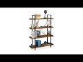 Bücherregal Industrial mit 4 Ebenen Schwarz - Braun - Holzwerkstoff - Metall - 105 x 140 x 34 cm