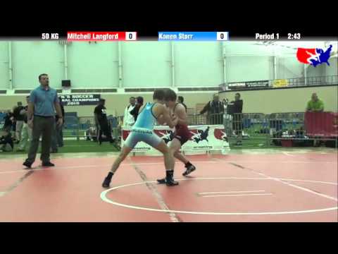 Mitchell Langford vs. Kanen Storr at 2013 ASICS FILA Cadet Nationals - GR