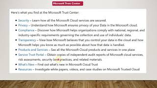 Microsoft Trust Center and Service Trust Portal