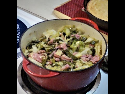 How to make Collards with Cabbage and Okra