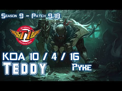 SKT T1 Teddy PYKE vs SHEN Supp - Patch 9.18 KR Ranked