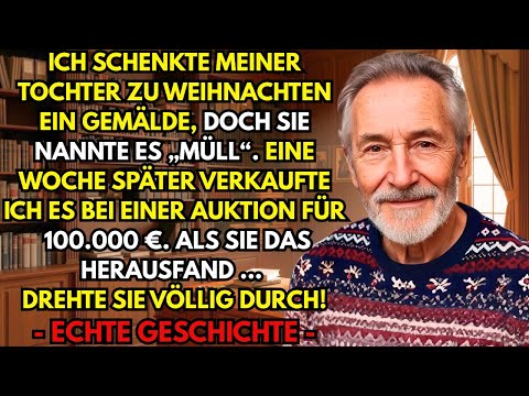 Tochter nannte mein Weihnachts-Bild „Müll“. Also verkaufte ich es für 100.000€.