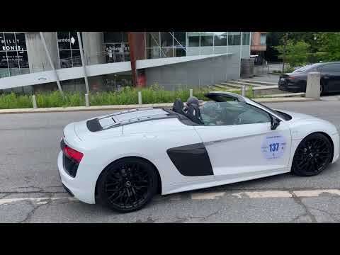 Audi r8 v10 spider x2 + maserati ghibli trofeo départ accélération