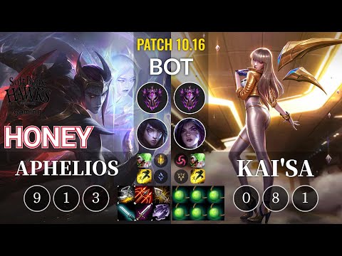 SHG Honey Aphelios vs Kai'Sa Bot - KR Patch 10.16