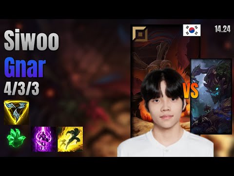 Siwoo Top Gnar vs Maokai lol KR solo rank Full Game 14.24 | 시우 나르 vs 마오카이
