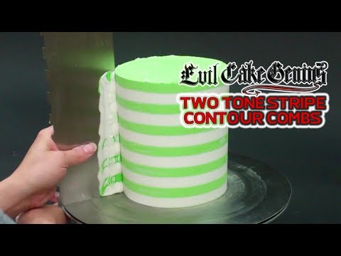 1 inch Two Tone Stripe contour comb icing ganache smoother 1 inch Two Tone Stripe contour comb icing ganache smoother