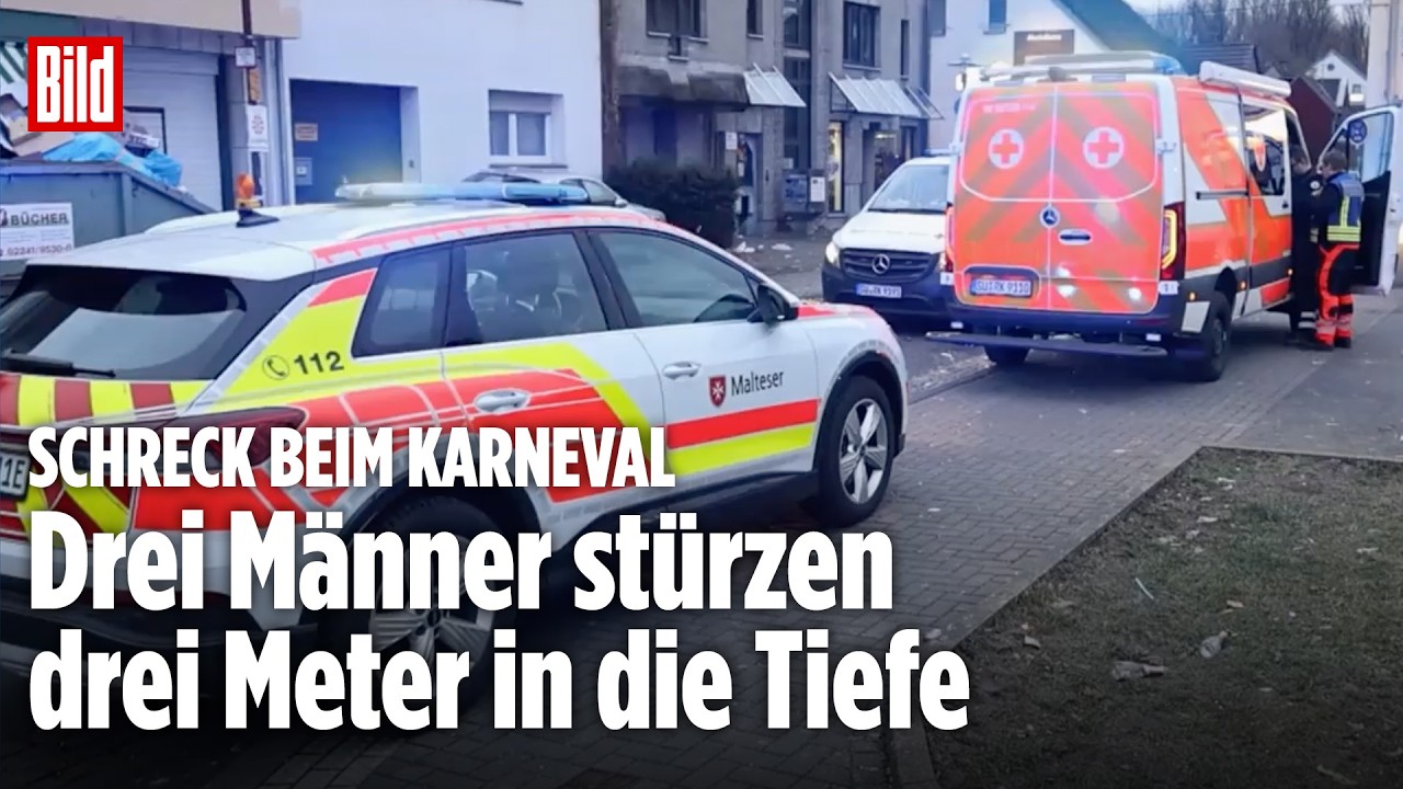 Karneval in Niederkassel: Drei Männer stürzen von Umzugswagen – ein Schwerverletzter