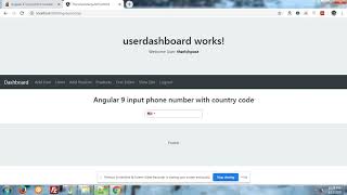 Angular 9 input phone number with country code