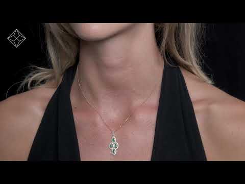 1ct Emerald Asteria Collection Diamond Drop Pendant in 18K Gold - FR54-G