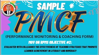 Sample PMCF II Performance Monitoring and Coaching Form in promoting literacy and numeracy