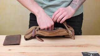 Сумка поясна текстильна 20176 Vintage коричневий