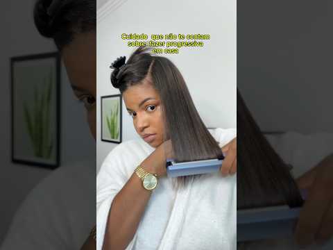PROGRESSIVA em CASA se você faz CUIDADO COM ISSO  aqui …🫢 #alisadas #cuidadocomcabelo #cabelo