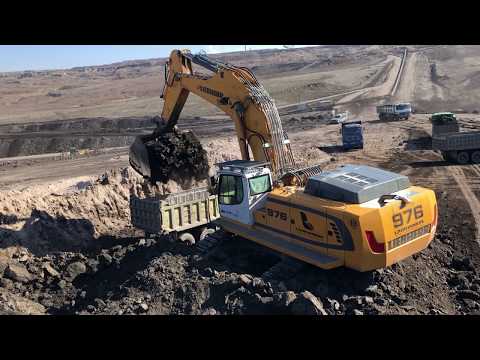 Liebherr 976 Excavator Loading Trucks With Two Passes - Labrianidis SA