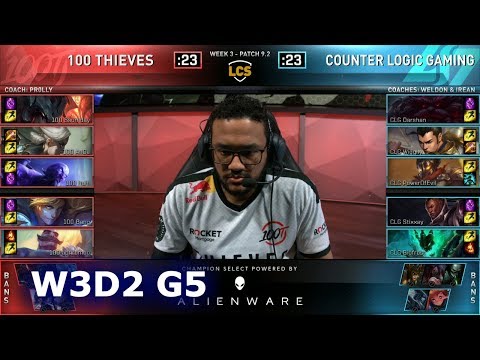 100 vs CLG | Week 3 Day 2 S9 LCS Spring 2019 | 100 Thieves vs CLG W3D2