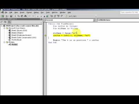 Find Text In Text - VBA Instr Function
