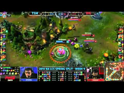 TSM Bjergsen Lulu VS Dignitas Scarra Orianna Highlights   2014 NA LCS Spring W9D2 MUST SEE