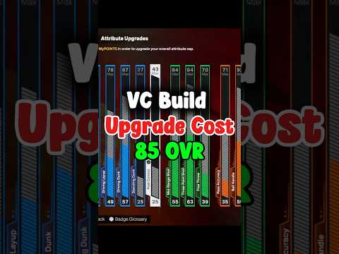NBA 2K26 VC Build Upgrade Cost to 85 max Overall #2kbuild #2kvc #2kupgrades#2kcost #2k99