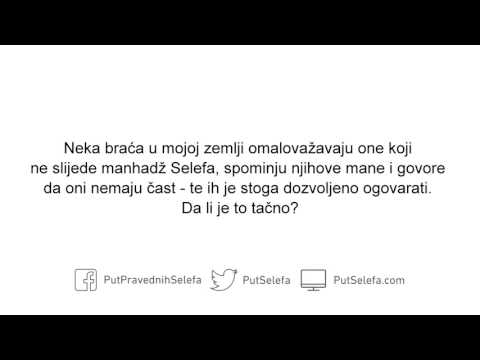 Salafî ne ogovara Ahl ul Bid`a