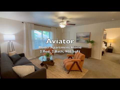 2 Bed, 2 Bath, 908 SqFt Aviator Floor Plan