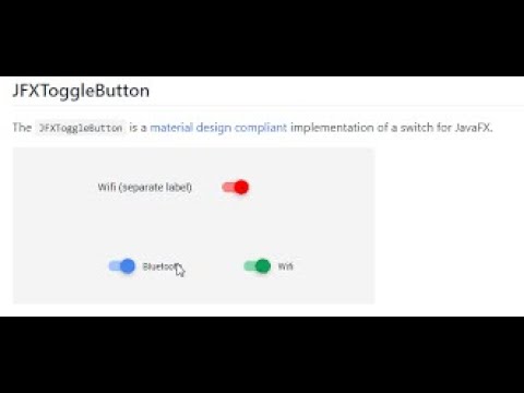 JavaFX Material Design JFoenix Tutorial 55 - JFXToggleButton