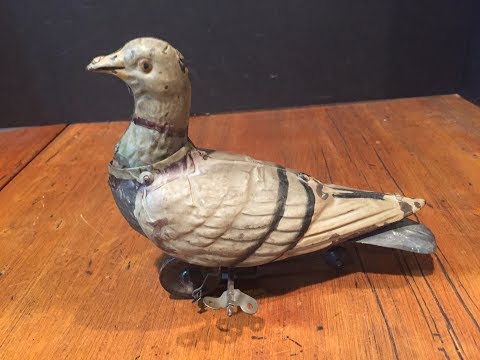 Antique German Windup Pigeon Turtle Dove made in Bavaria