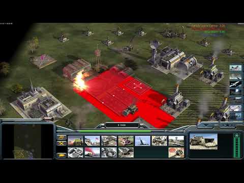 Command Conquer Generals Zero Hour - USA Laser vs 5 Hard Green Pastures Limited Superweapon