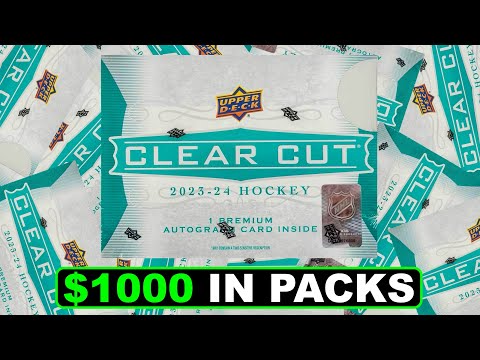 Opening $1000 Worth of Packs of 2023-24 Upper Deck Clear Cut Hockey Hobby