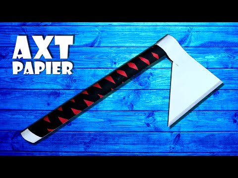 Axt selber machen Spielzeug aus Papier basteln - battle axe paper toy winter DIY craft [4K]