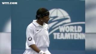 Katrina Adams Rocks WTT Mixed Doubles Court
