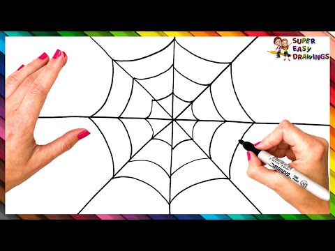 How To Draw A Spider Web Step By Step 🕸️ Spider Web Drawing Easy