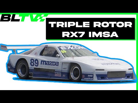 Incredible Triple Rotor IMSA Mazda RX7 Historic Sports Sedan In The Pits