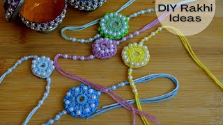 DIY Rakhi Making At Home Using Embroidery Technique | Easy #EmbroideryRakhiMaking Tutorial #DIYRakhi
