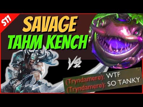 Sunfire Aegis Mythic - SO MUCH TANK!!  TAHM KENCH TOP vs TRYNDAMERE - Season 11 League of Legends