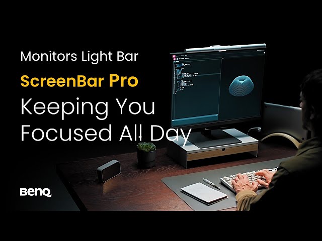 Luz de pantalla BenQ ScreenBar Pro LED regulable para monitor plata video